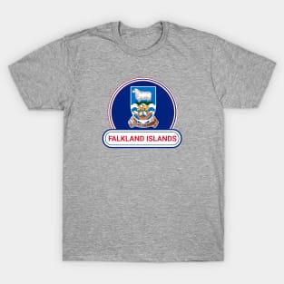 Falkland Islands Country Badge - Falkland Islands Flag T-Shirt